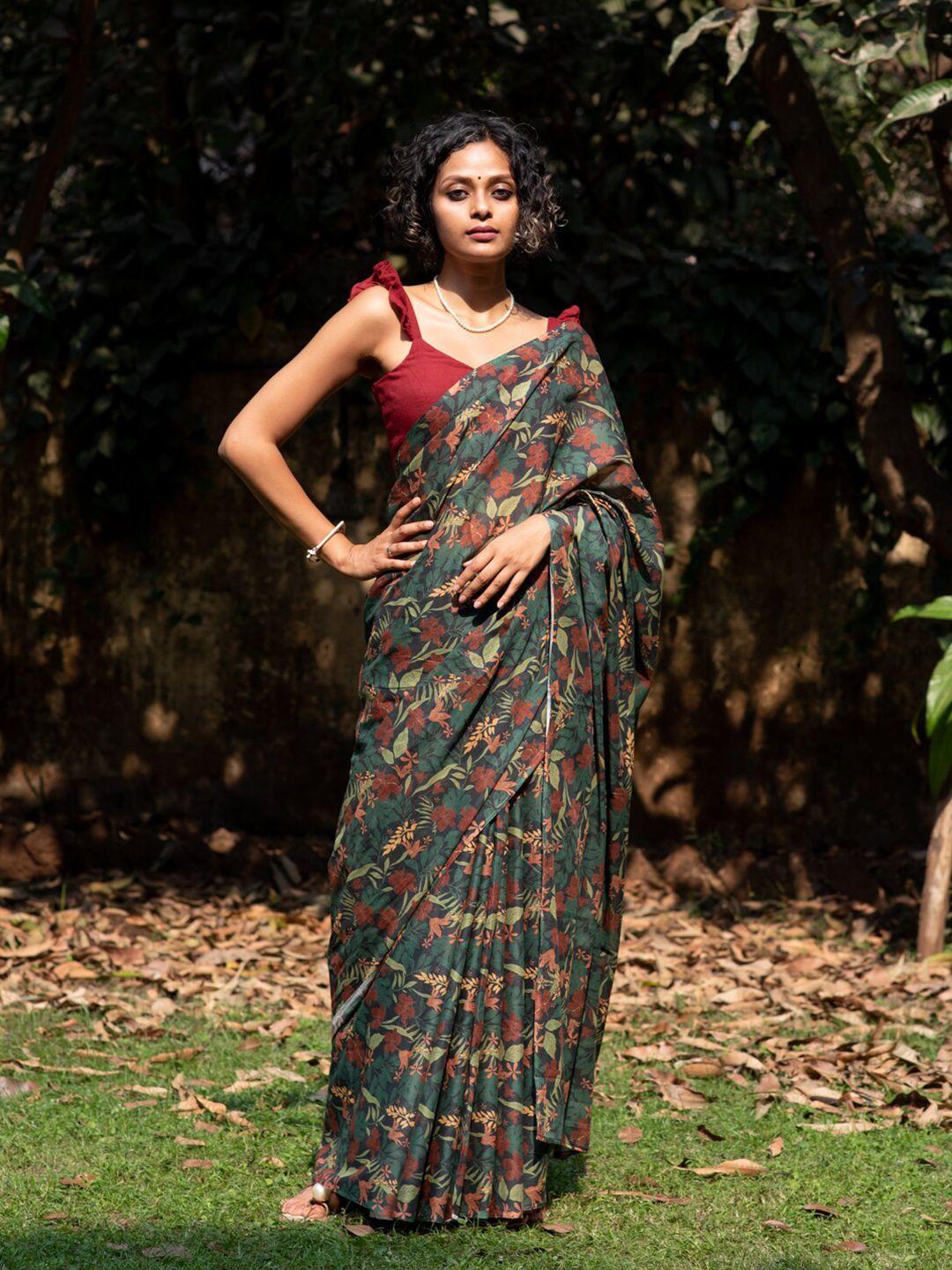 suta  floral pure cotton saree