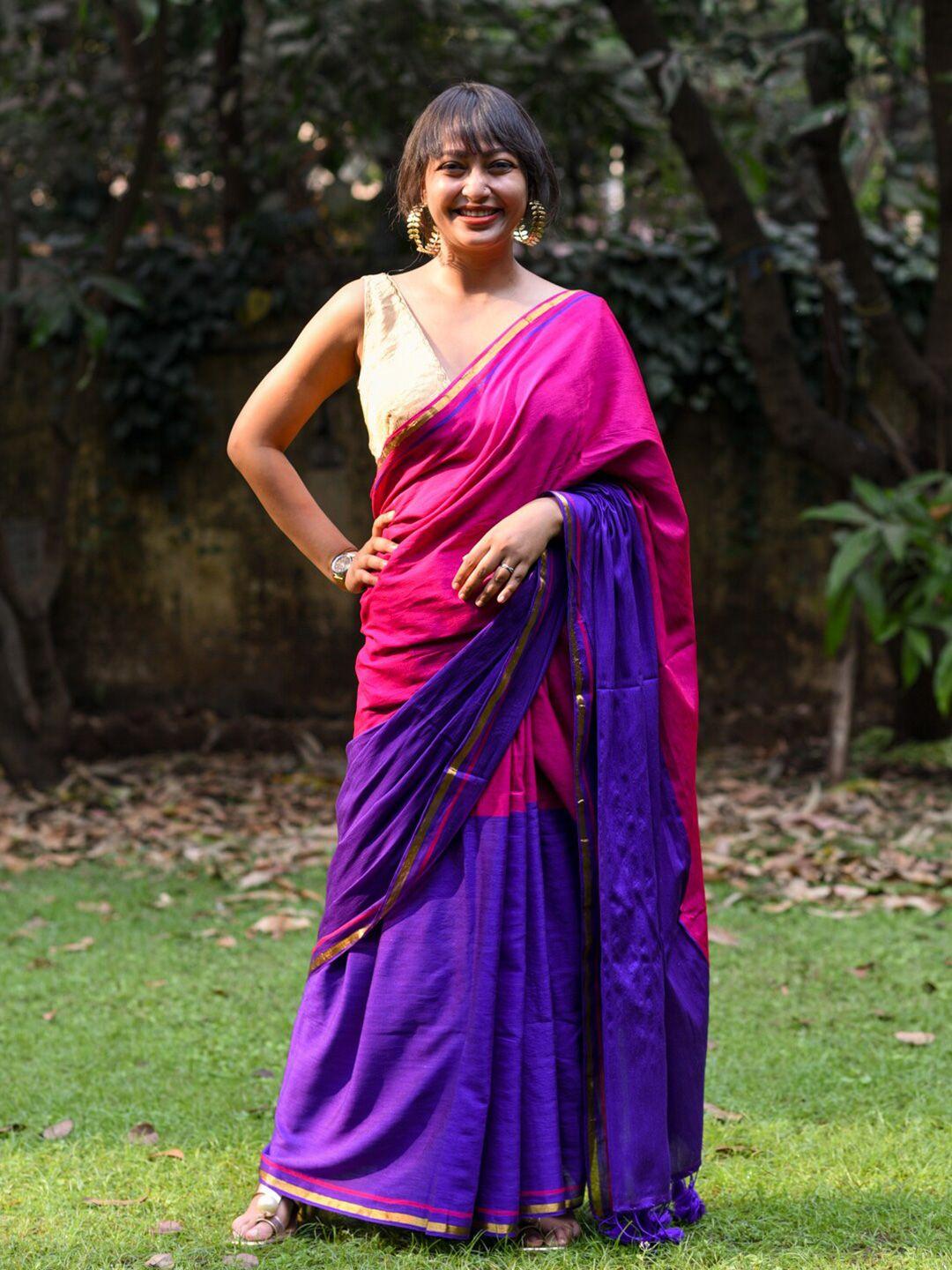 suta colourblocked saree