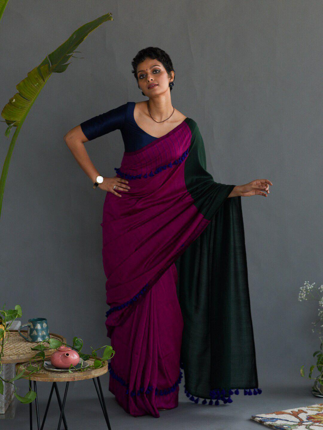 suta colourblocked saree