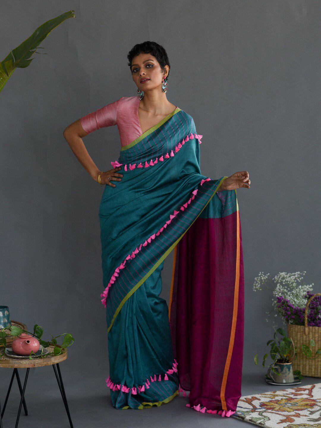 suta colourblocked saree