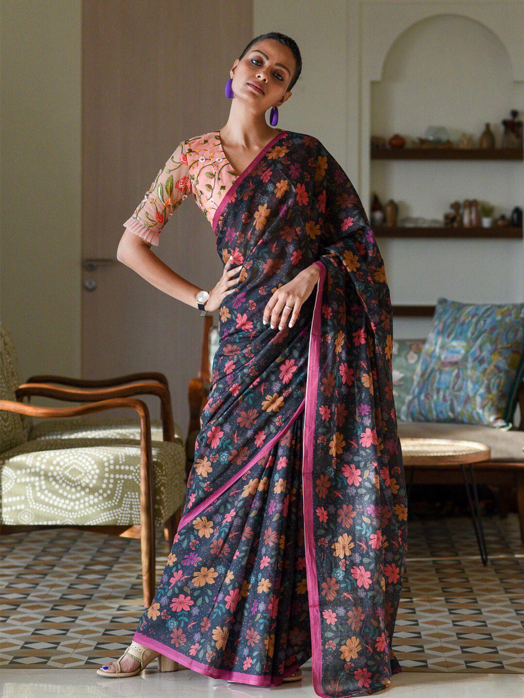 suta floral printed pure cotton saree