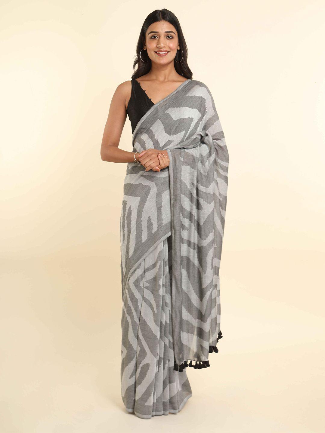 suta grey saree