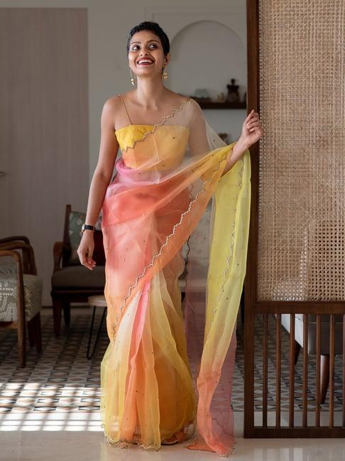 suta multicolor embellished saree without blouse