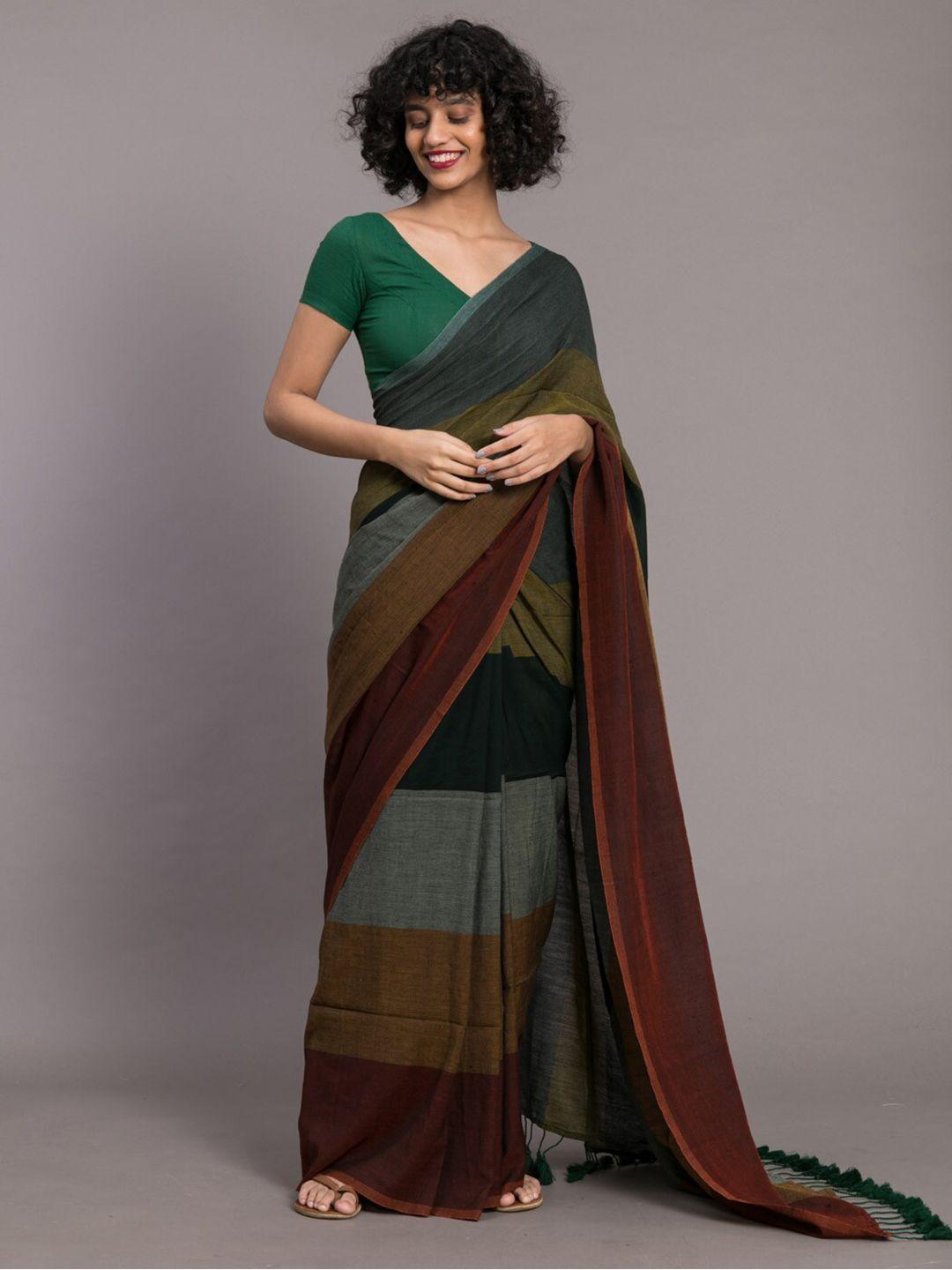 suta multicoloured colourblocked saree