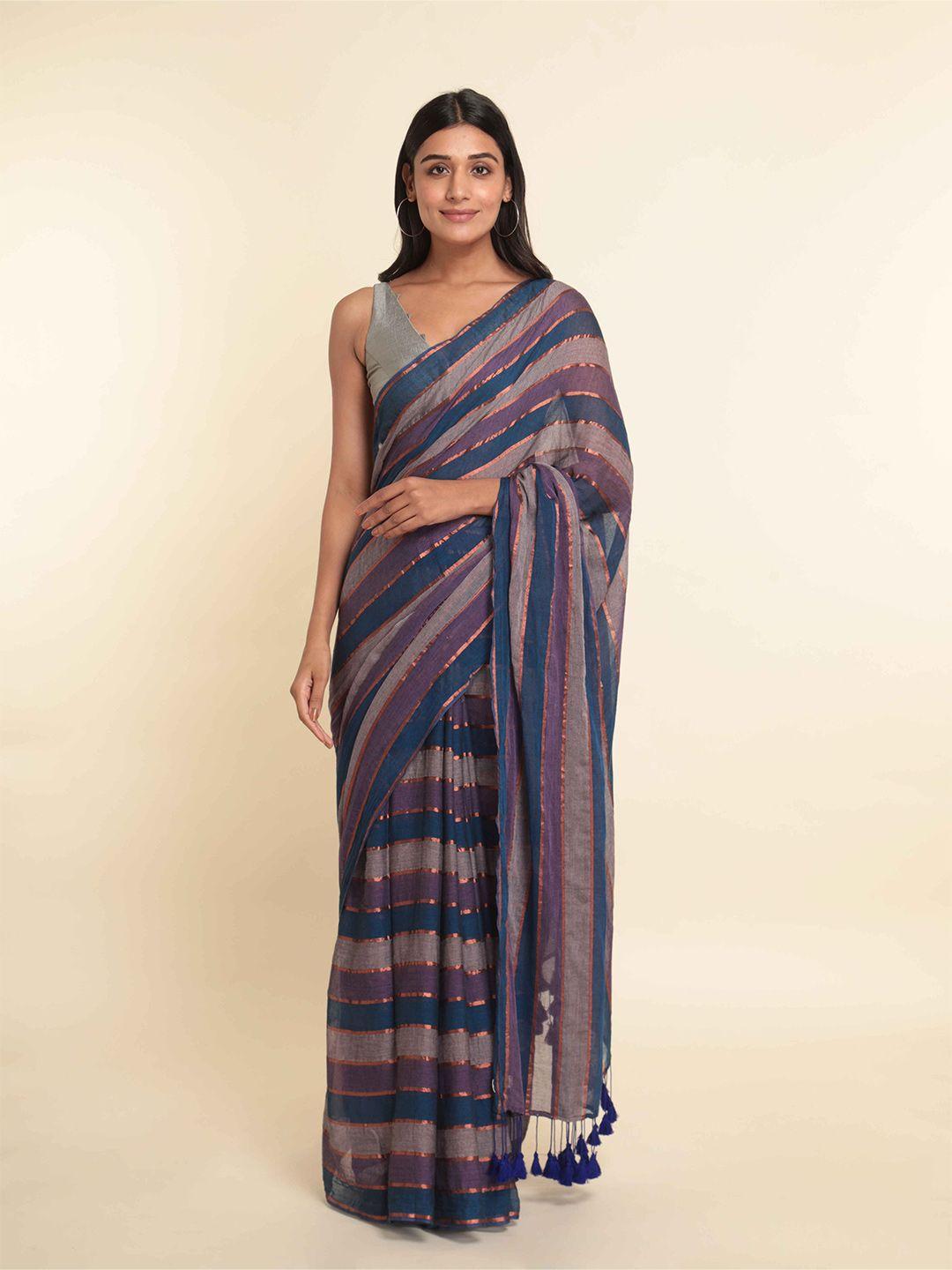 suta multicoloured striped saree