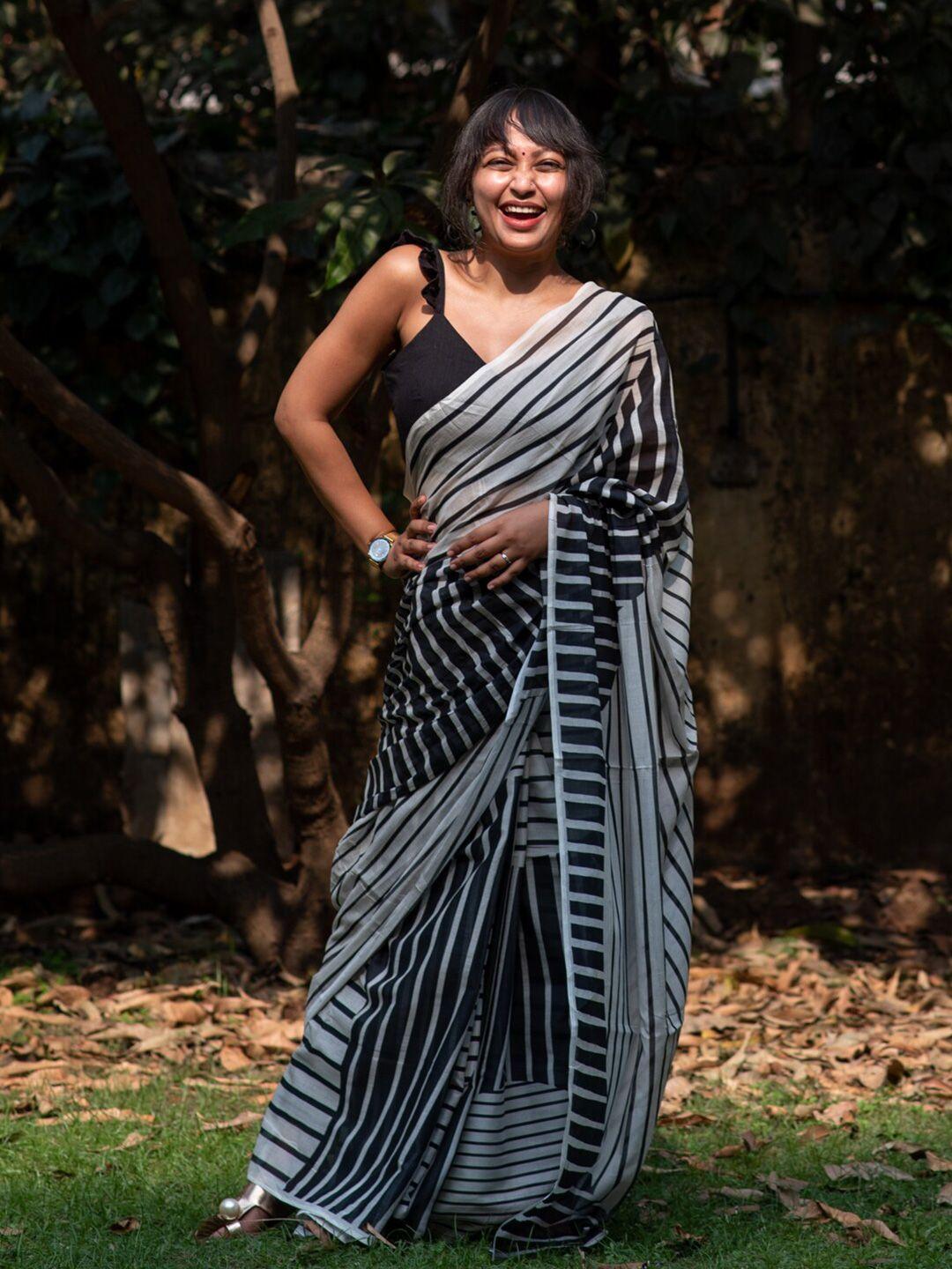 suta striped pure cotton saree