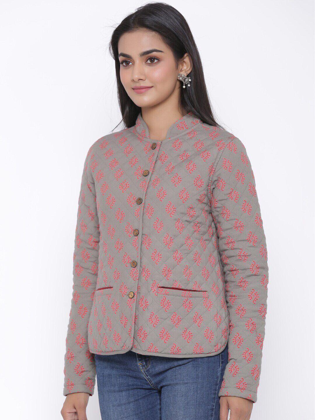 suti ethnic motifs printed lightweight tailored jacket