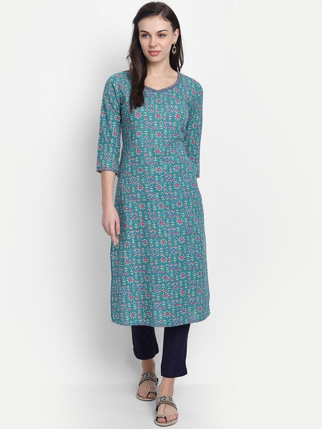 suti ethnic motif printed stright kurta