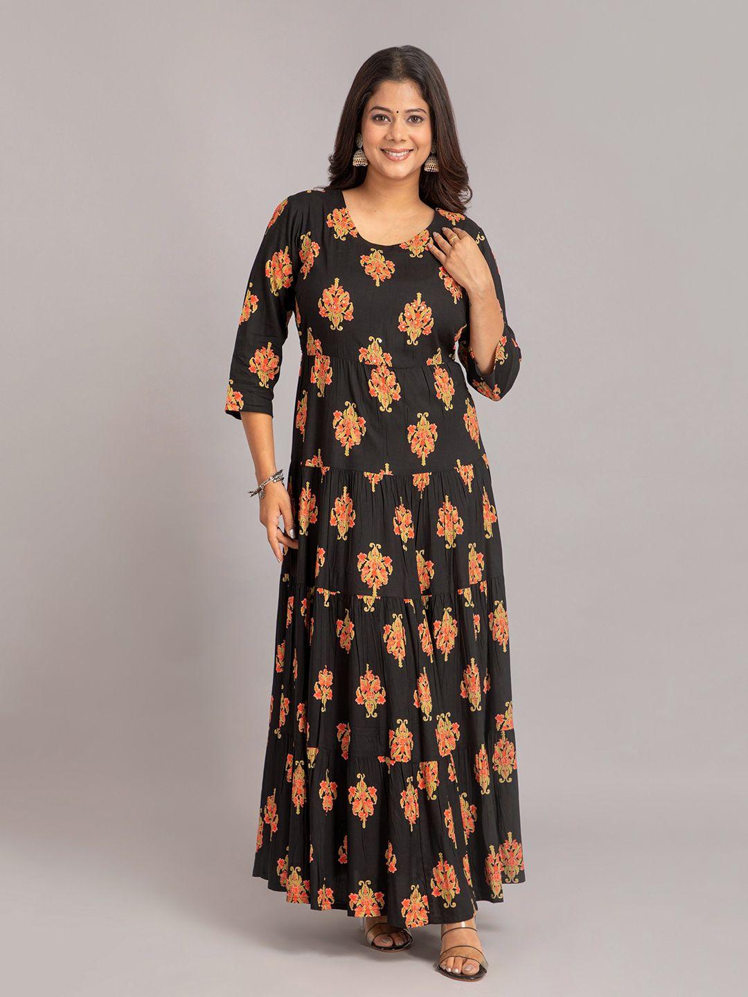 suti ethnic motifs printed maxi dress