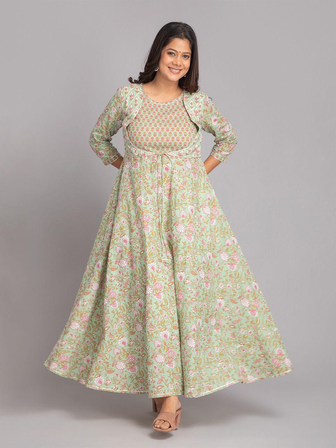 suti floral printed maxi ethnic dress