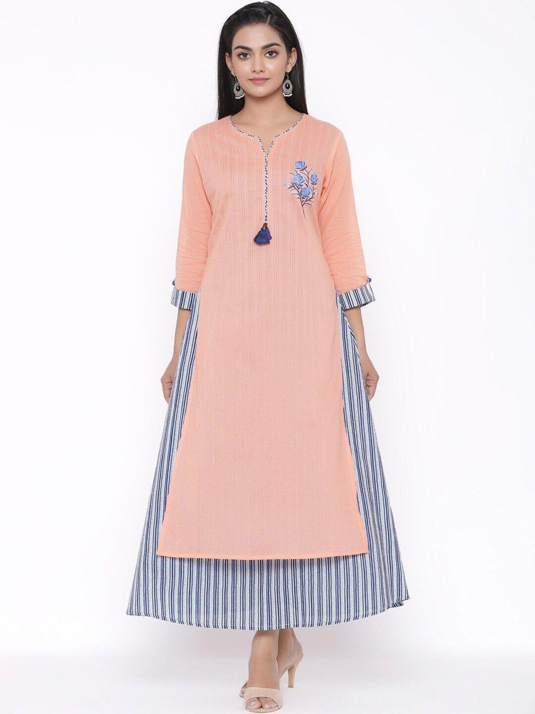 suti peach-coloured maxi dress