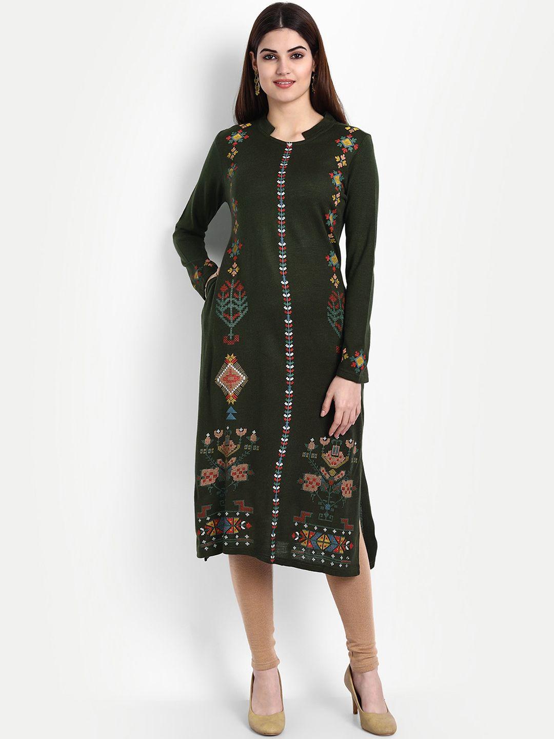 suti printed woollen kurta