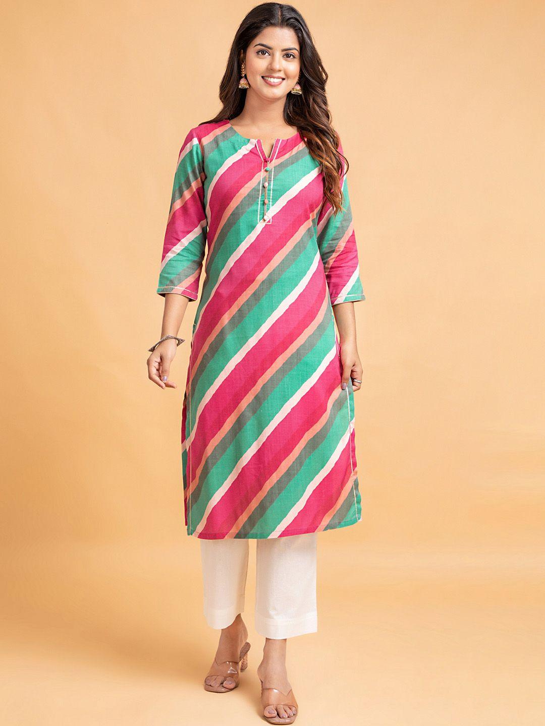 suti striped regular gotta patti kurta