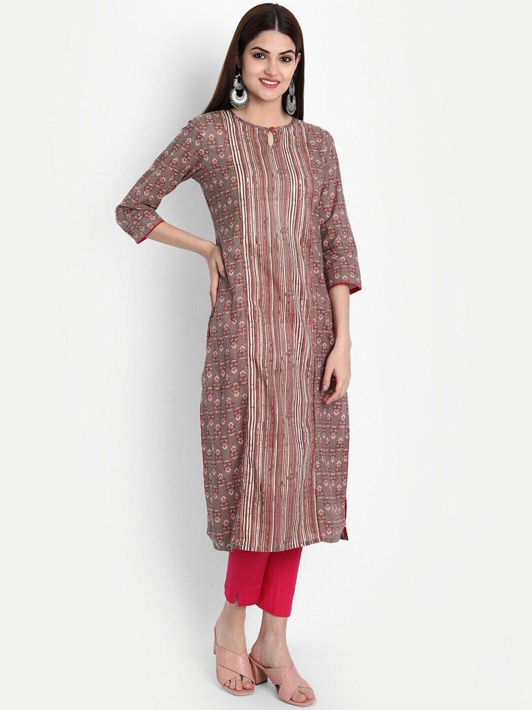 suti vertical striped cotton kurta