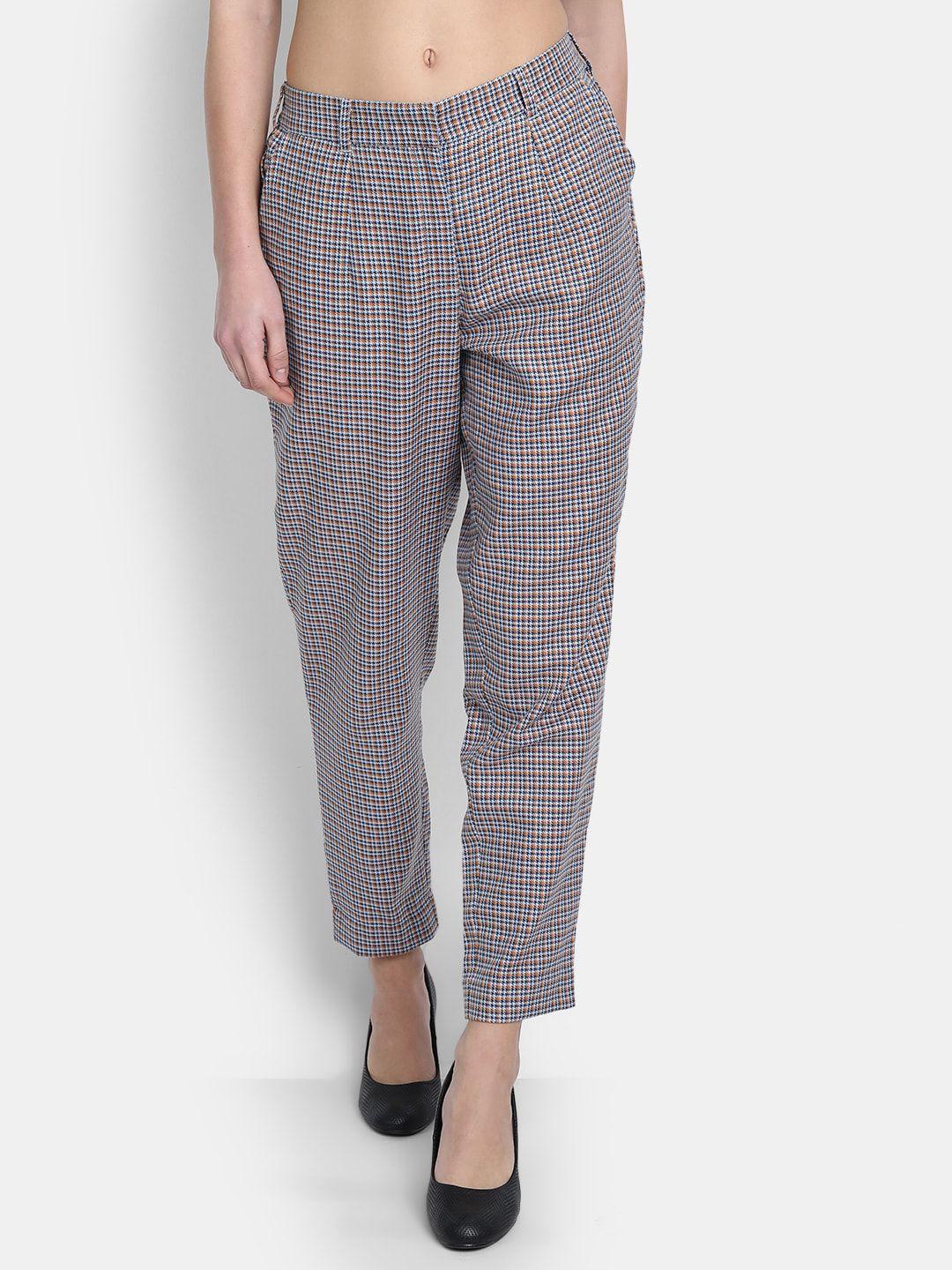 suti women checked relaxed trousers