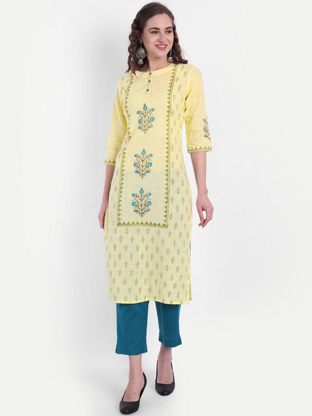 suti women ethnic motifs embroidered thread work kurta