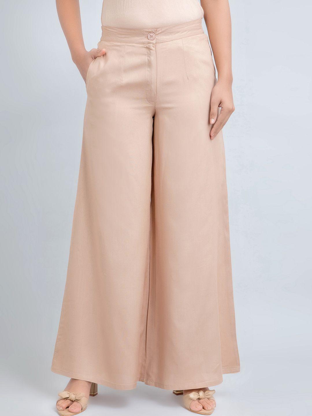 suti women mid-rise loose fit cotton culottes trousers
