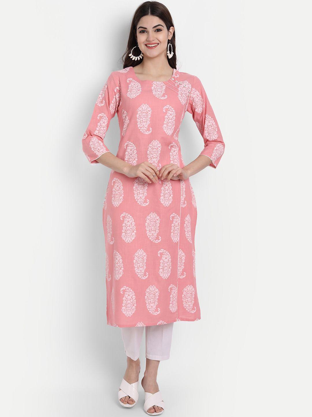 suti women pink paisley printed kurta