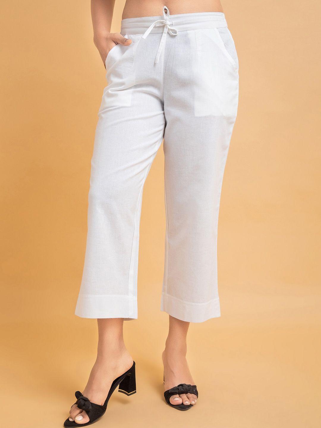 suti women relaxed straight fit cotton culottes trousers