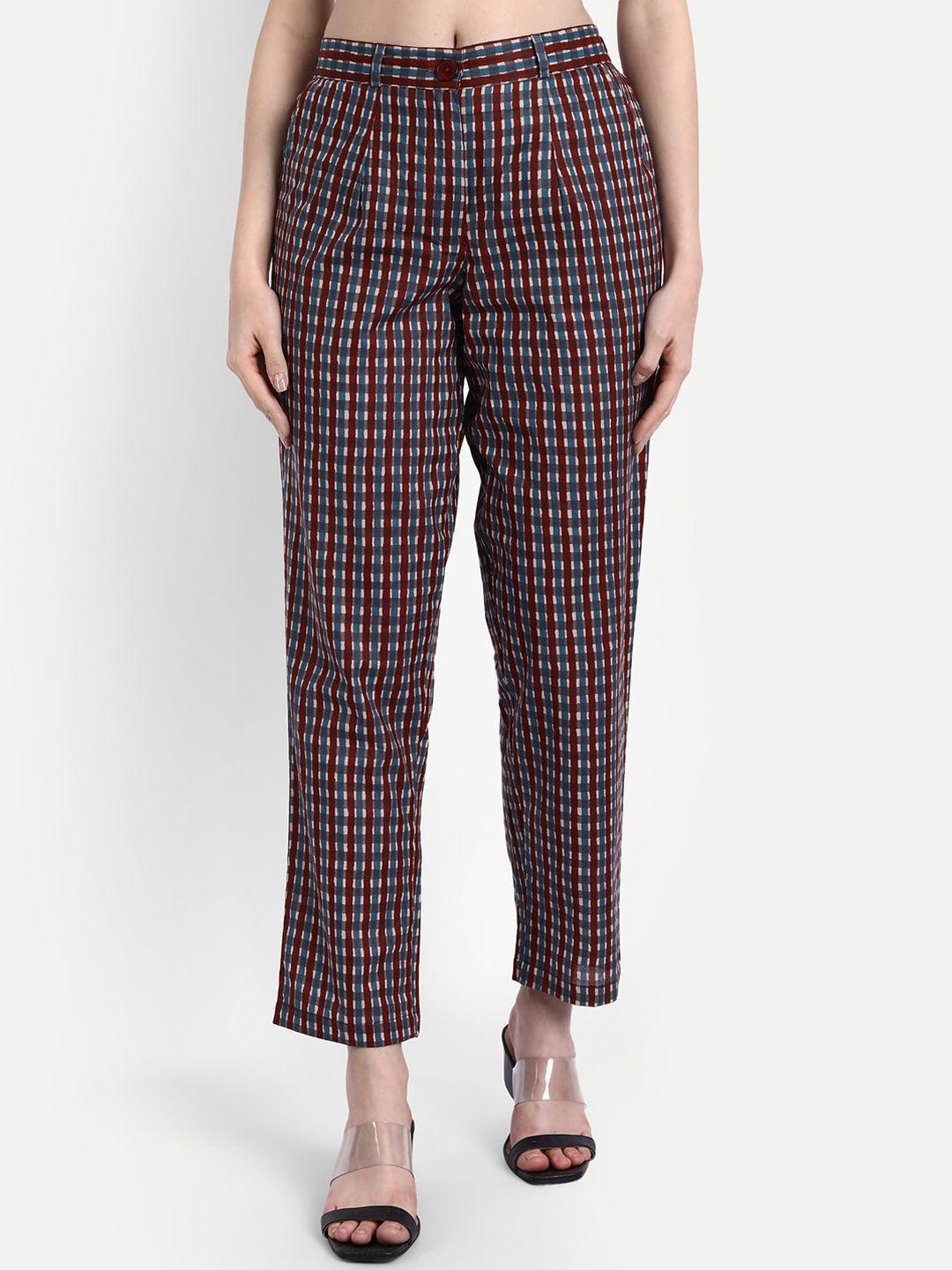 suti women rose printed straight fit trousers