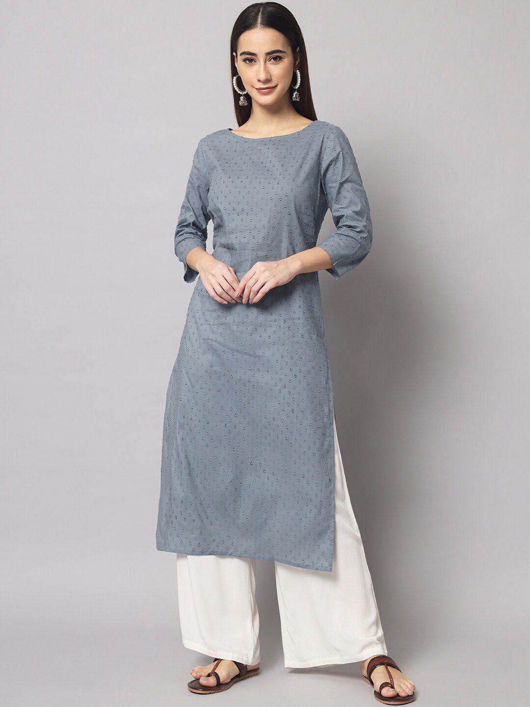 sutidora boat neck straight cotton kurta