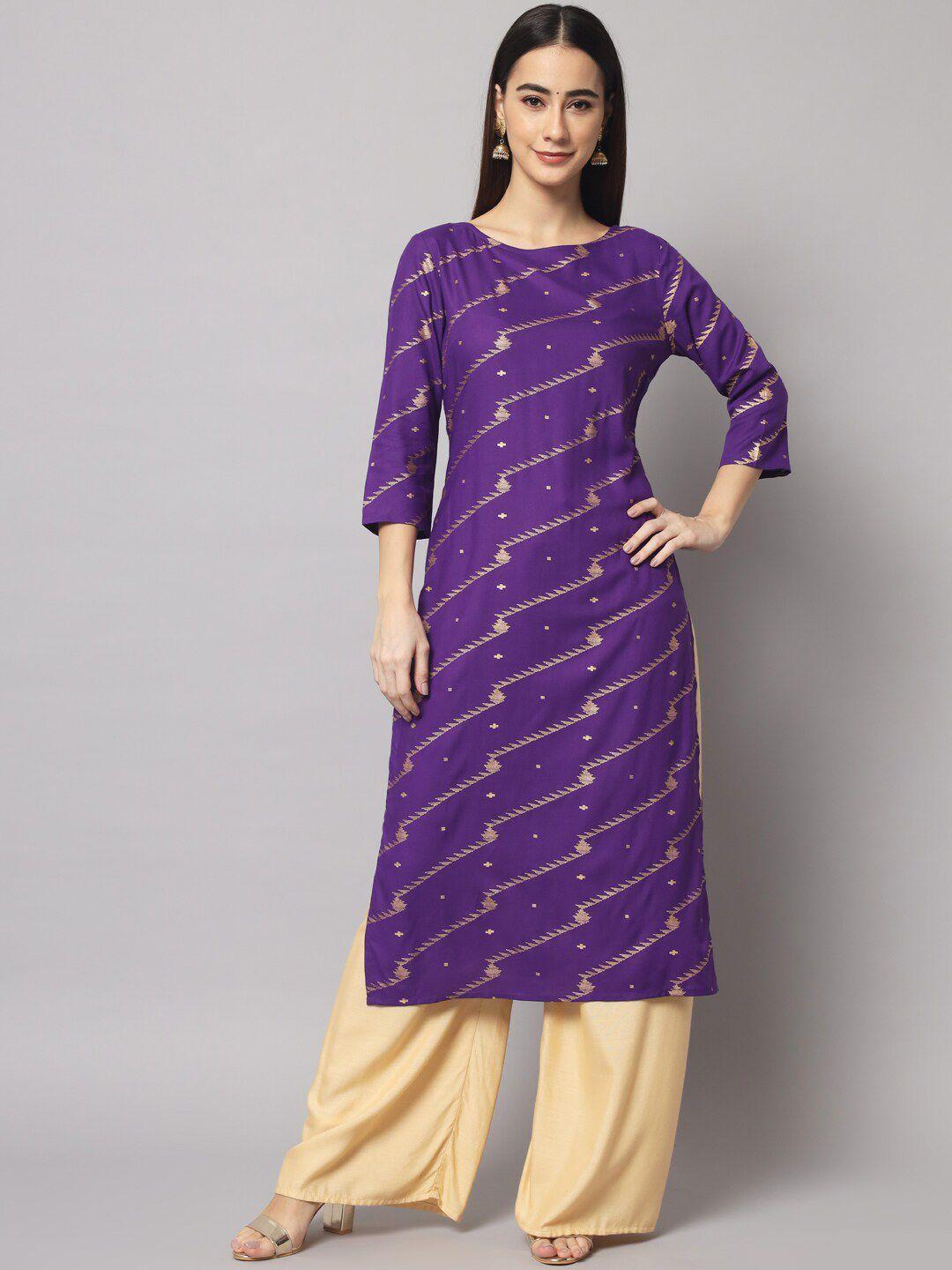 sutidora geometric printed boat neck kurta