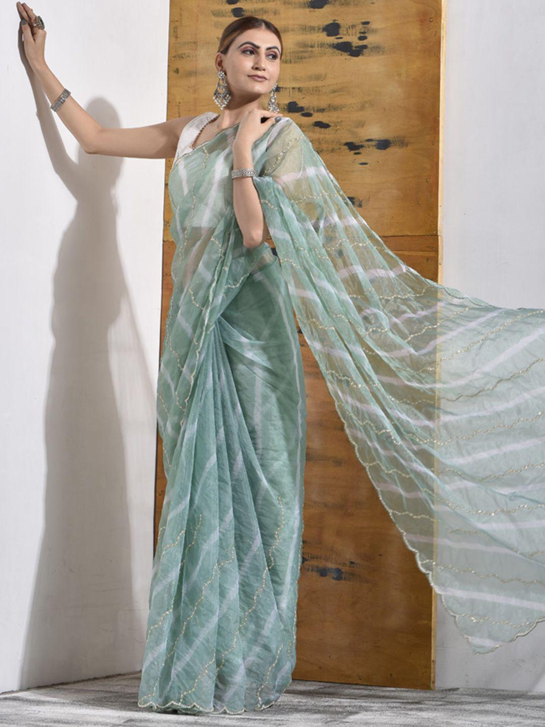 sutra attire leheriya printed pure chiffon saree