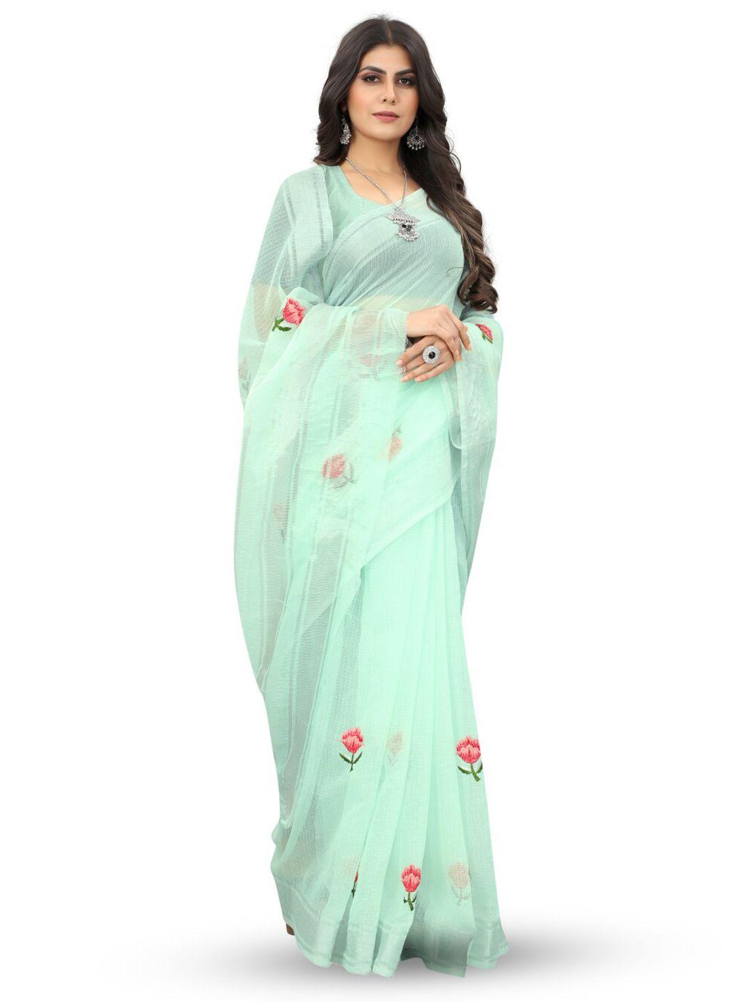 suyukti creation floral zari kota saree