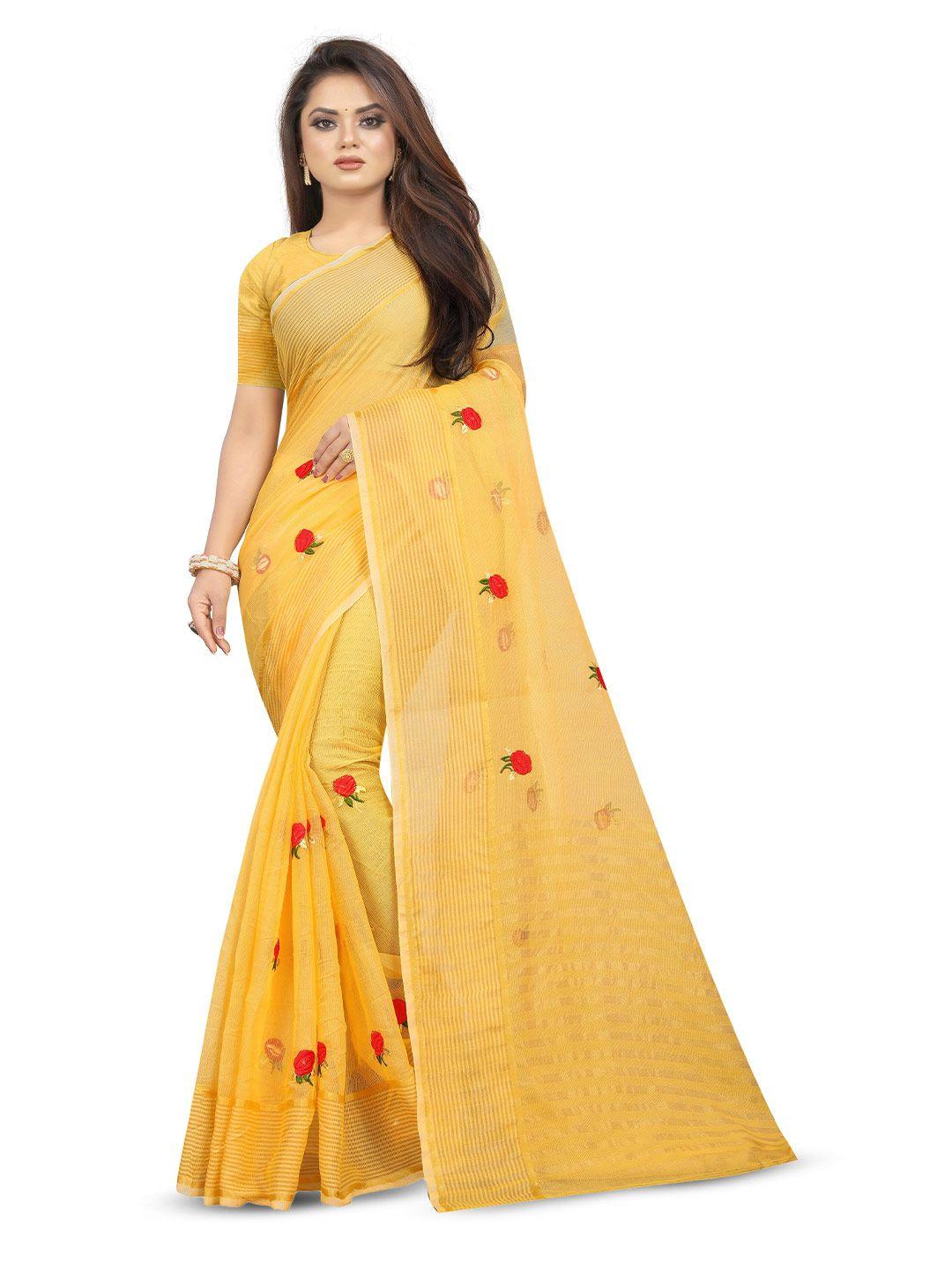 suyukti creation floral zari kota saree