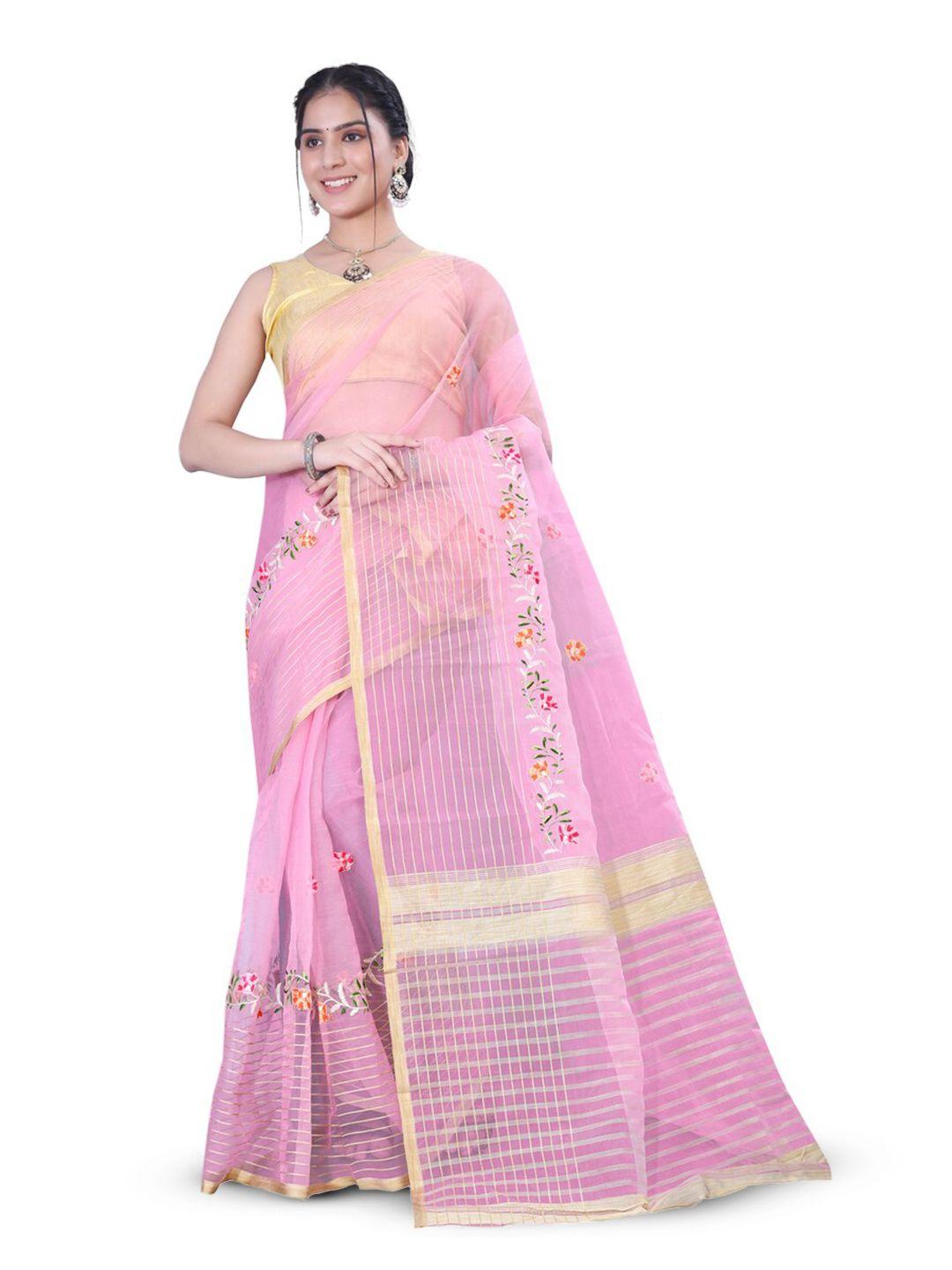 suyukti creation floral zari tissue tussar saree