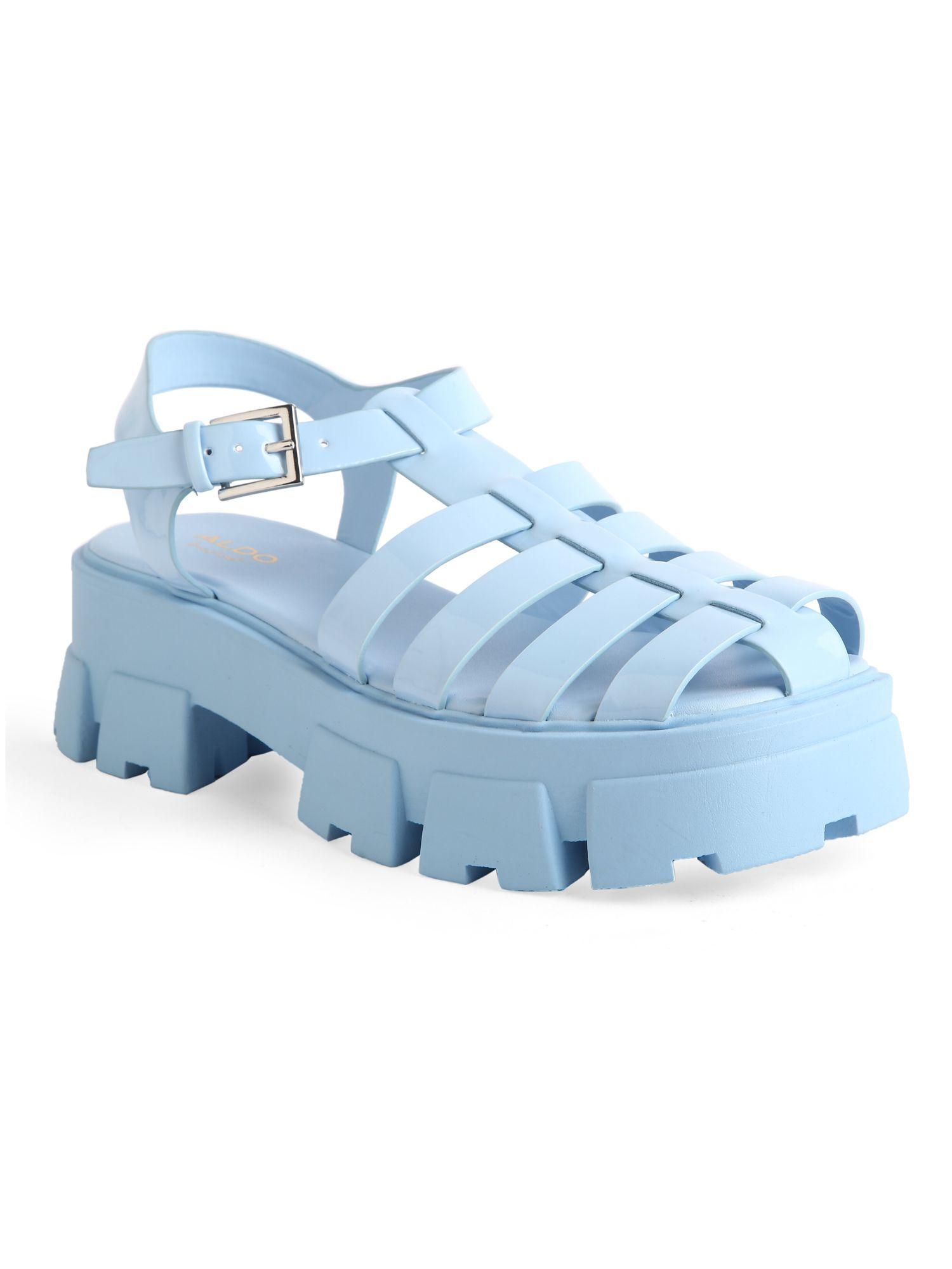 suzy synthetic blue solid sandals