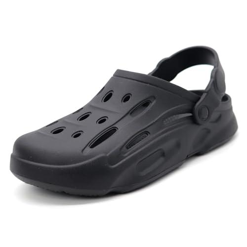 svaar men's premium comfortable clogs || effortless all-day ease with supportive back strap sandals for men black