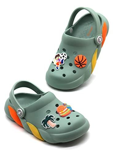 svaar slingback clog shoes for boys & girls || indoor & outdoor sandals clogs for kids with 4 cartoon charm