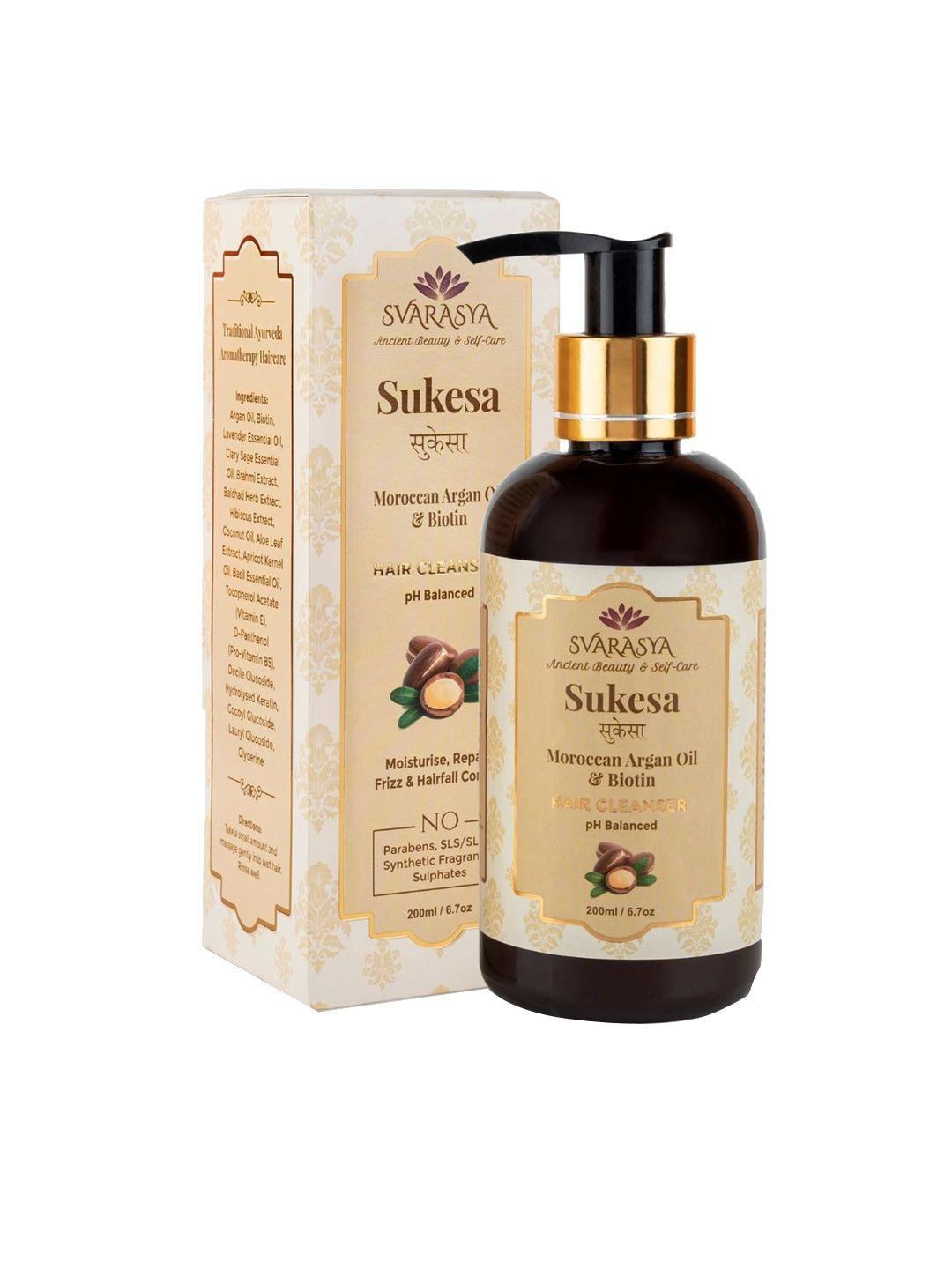 svarasya sukesa moroccan argan oil & biotin natural hair cleanser - 200 ml