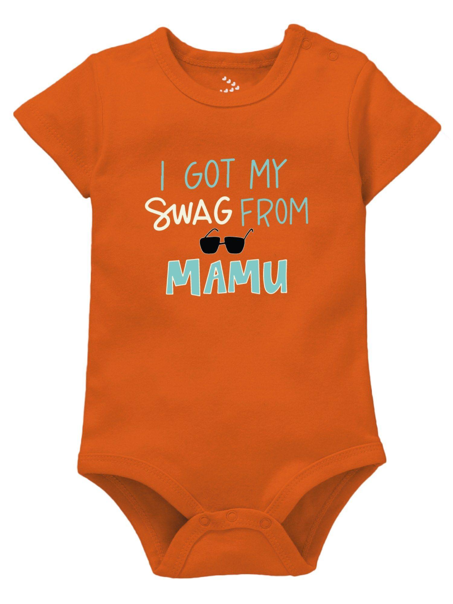 swaag from mamu orange baby bodysuit onesie orange