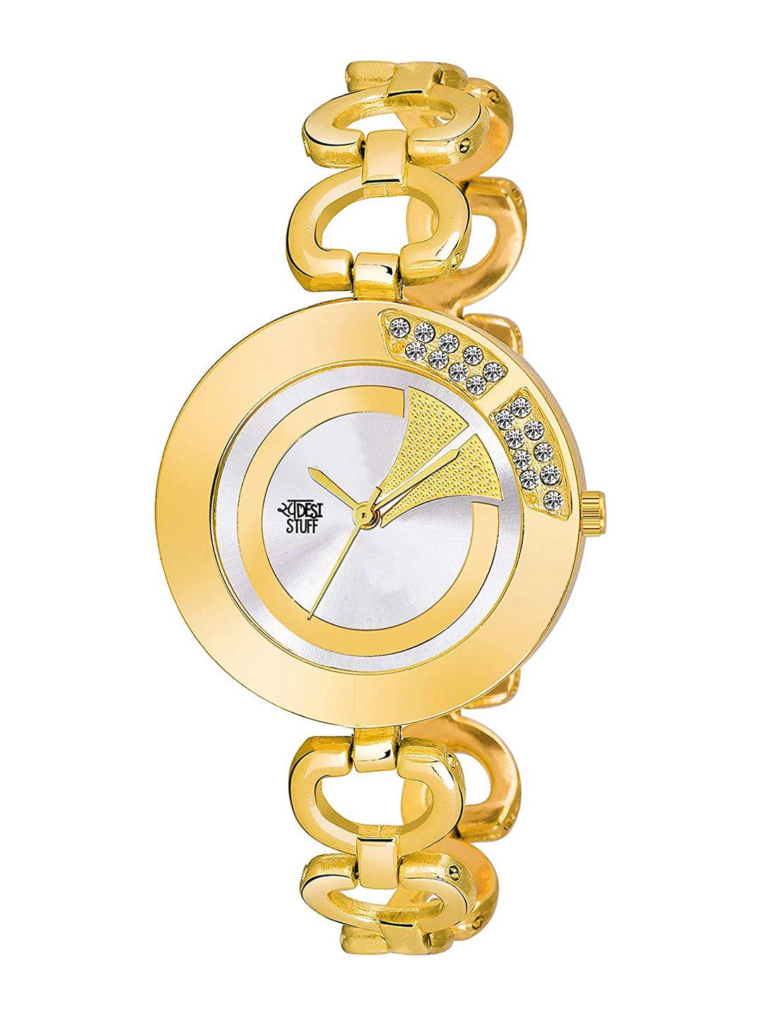 swadesi stuff girls gold-toned & silver-toned analogue watch sds 108 gold