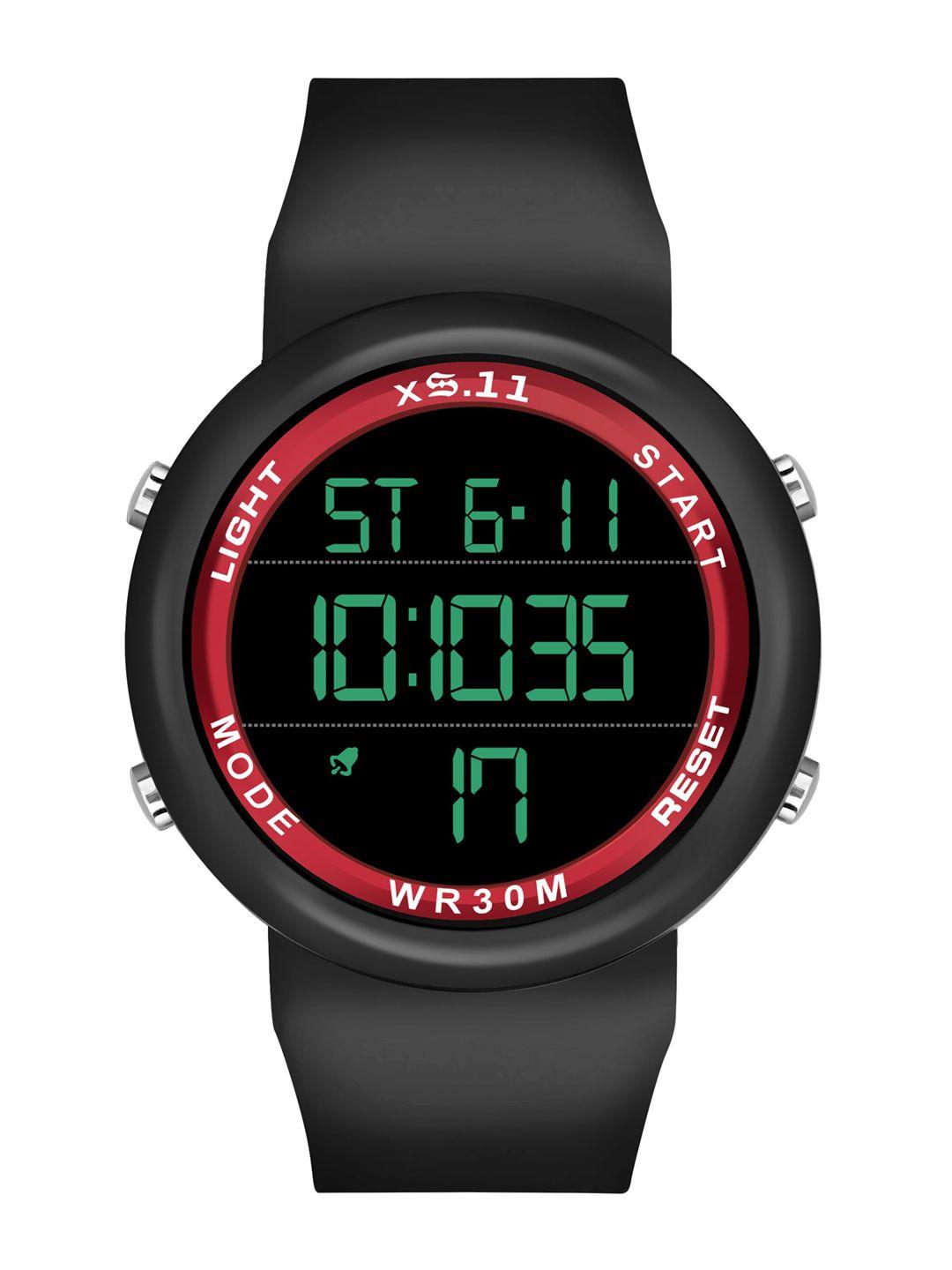 swadesi stuff unisex red dial & black straps digital automatic watch