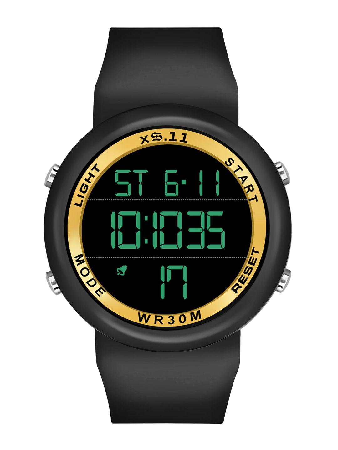 swadesi stuff unisex yellow dial & black straps digital automatic watch