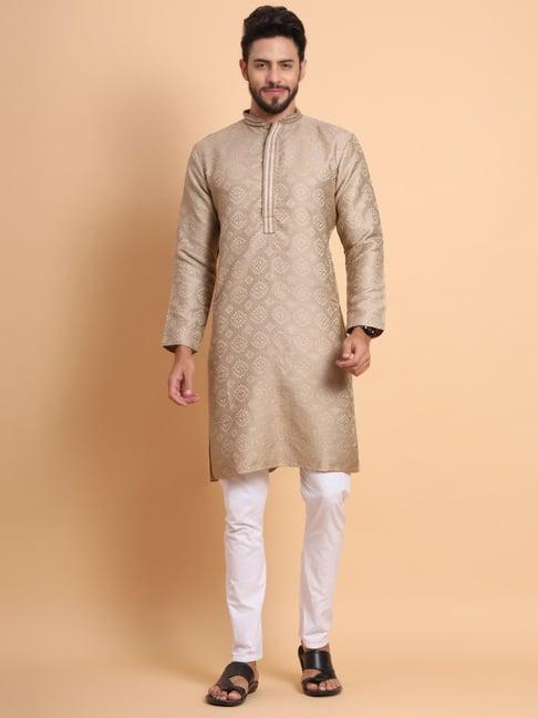 swagg india khaki regular fit kurta