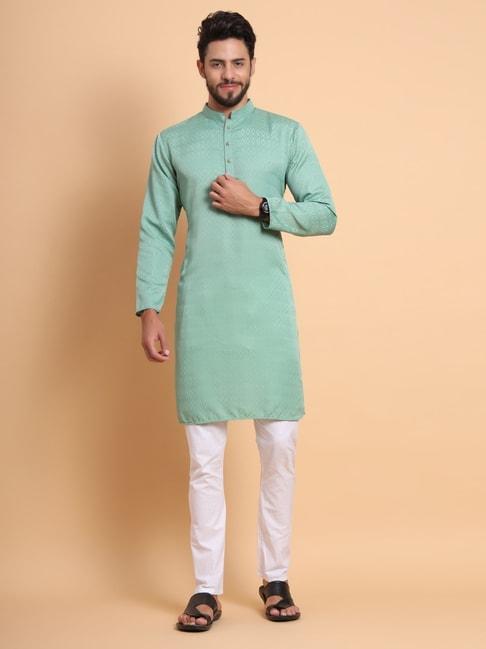 swagg india turquoise regular fit kurta