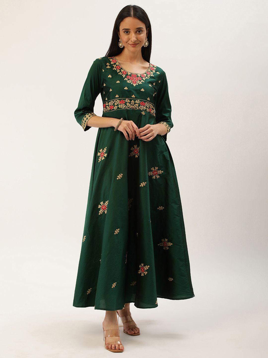 swagg india embroidered ethnic motifs maxi dress