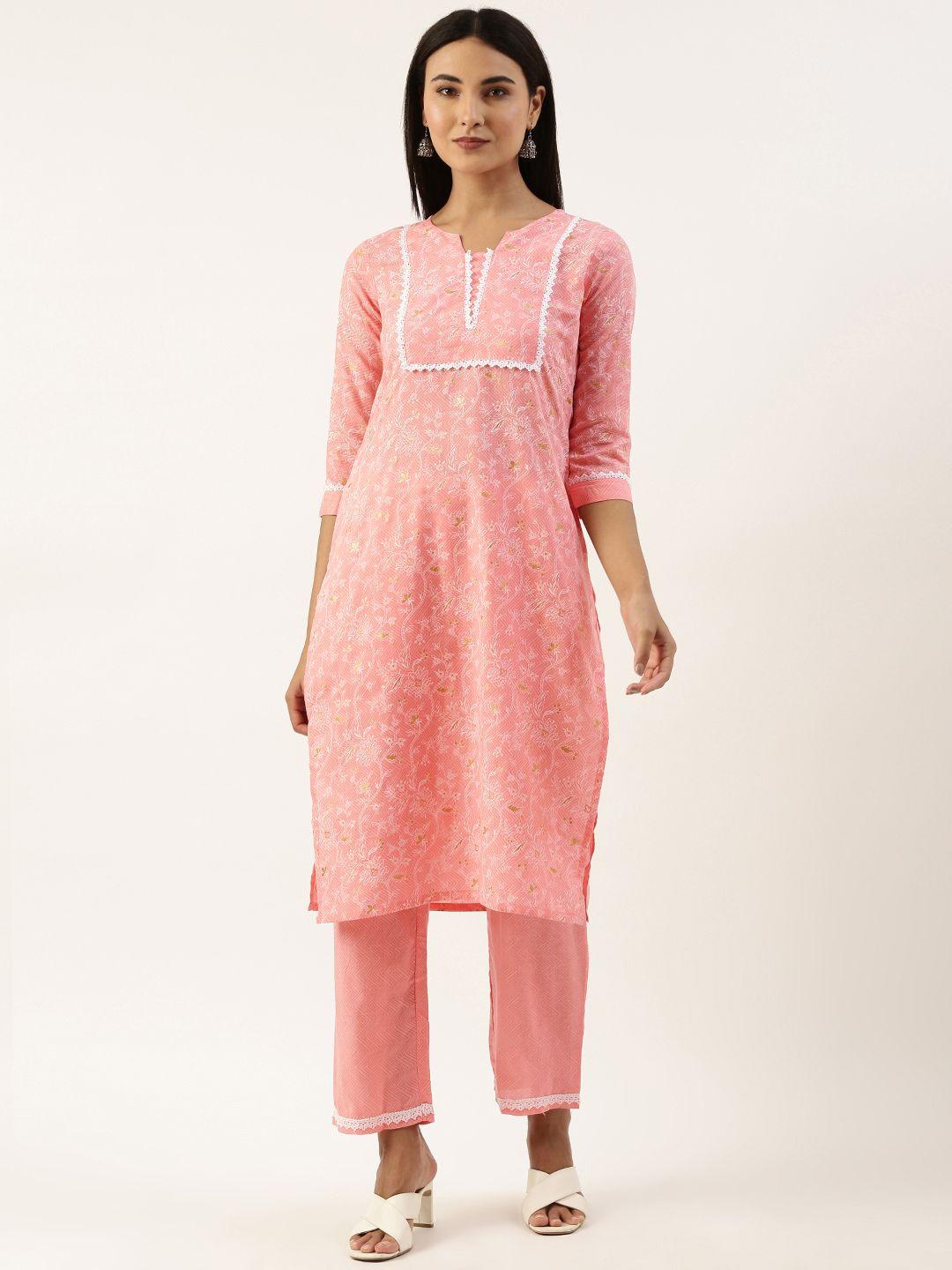 swagg india floral printed kurta with trousers