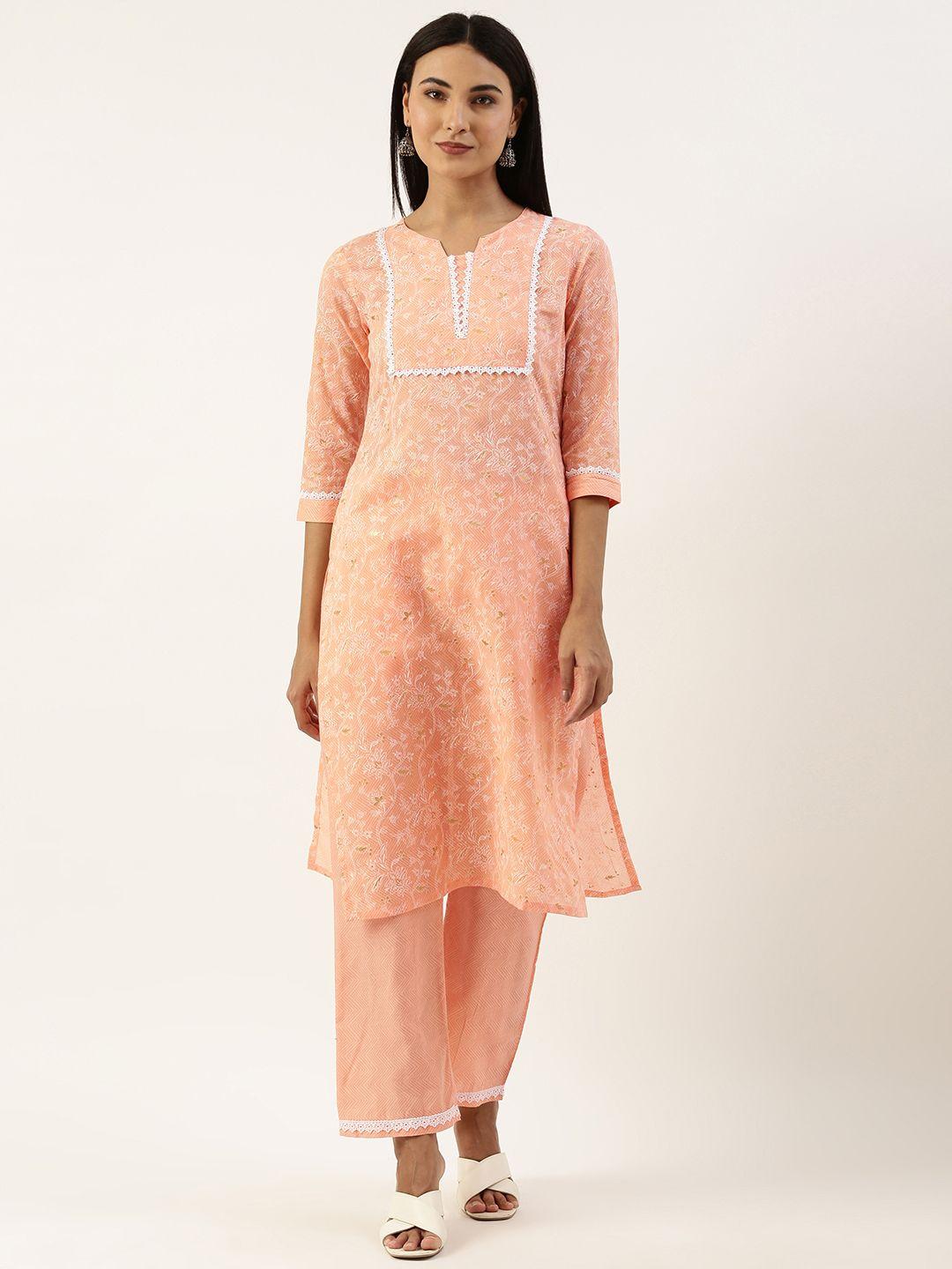 swagg india floral printed kurta with trousers