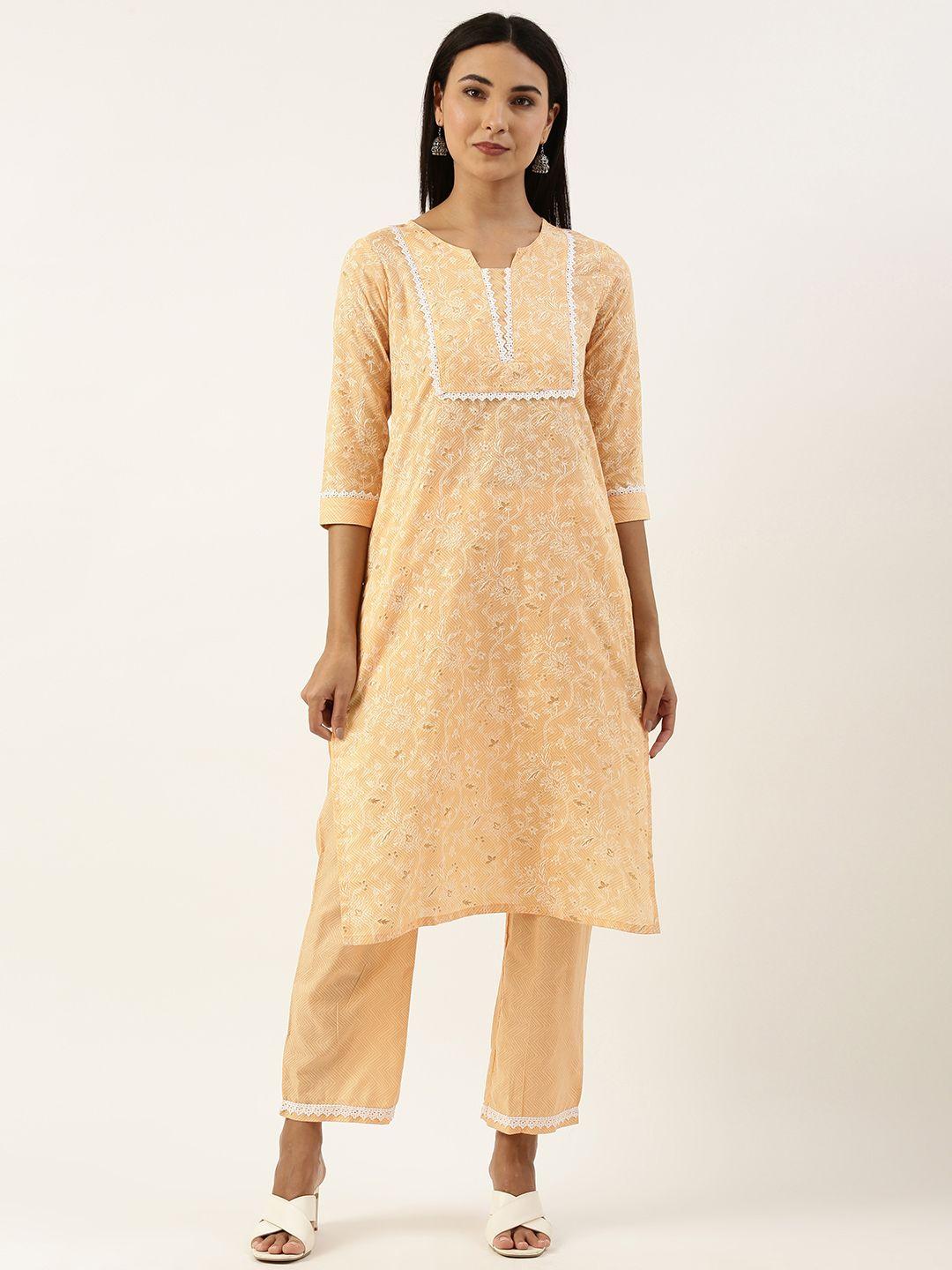 swagg india floral printed kurta with trousers