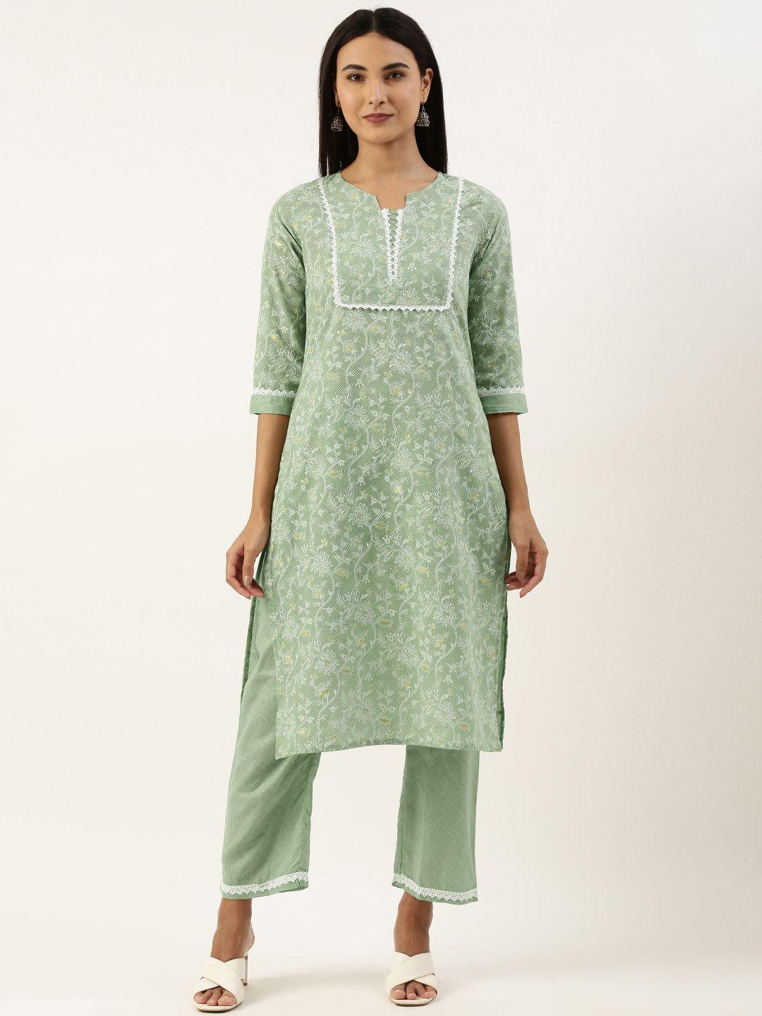 swagg india floral printed kurta with trousers