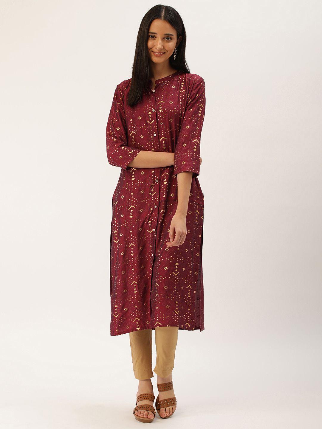 swagg india geometric printed straight kurta