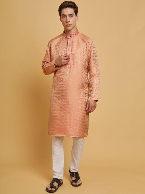 swagg india mid peach regular fit kurta