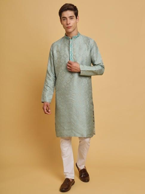 swagg india powder blue regular fit kurta