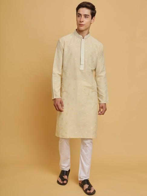 swagg india white cotton regular fit kurta