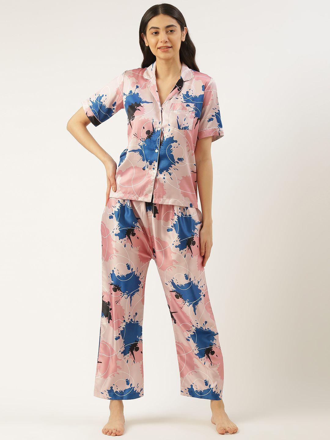 swagg india women digital printed night suit